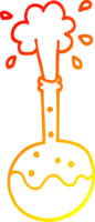 warm gradient line drawing of a cartoon boiling science beaker png