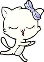 gato de dibujos animados con lazo en la cabeza png