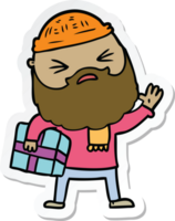 sticker of a cartoon man with beard png