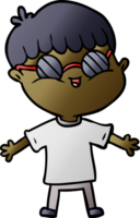 niño de dibujos animados con gafas png