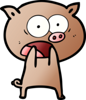 cartoon pig shouting png