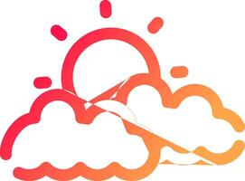 Cloudy Day Creative Icon Design vector