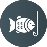 Hooked Fish Creative Icon Design vector