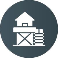 Lifeguard Tower Creative Icon Design vector