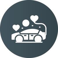 diseño de icono creativo de coche de boda vector