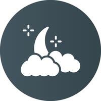 Cloudy Night Creative Icon Design vector