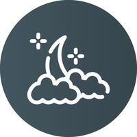 Cloudy Night Creative Icon Design vector