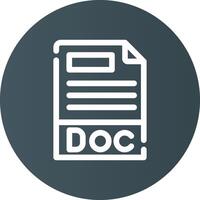 diseño de icono creativo de formato de archivo doc vector