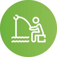 Shore Fishing Creative Icon Design vector