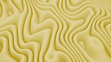 Contexte animation avec Jaune liquide vagues. conception. hypnotique au hasard écoulement vagues. video