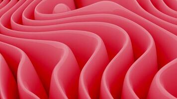 Coral color wavy background. Design. Meditating soft flexible lines. video