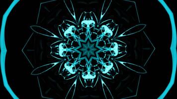 Abstract spreading fractal mandala background of neon light. Design. Beautiful symmetric pattern. video