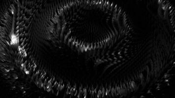 Background of pulsating audio wave rings. Design. Pulsating texture of many small thorns. video