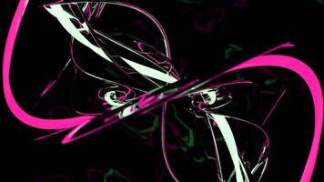 Concept of networking. Design. Twisted pink colorful spiral shape with metal glow. video