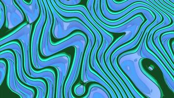 Rows of colorful green stripes rippling and transforming. Design. Glowing liquid flowing stains. video