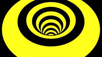 espiral hipnótico turbilhão com a zebra padronizar. animação. colorida ótico ilusão túnel, psicodélico espiral linhas. video