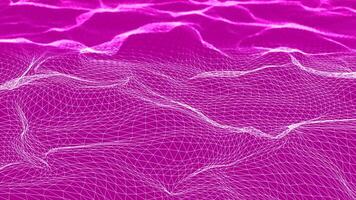 Futuristic 3D plexus bright waving terrain. Animation. Abstract technology background with network connection structure. video