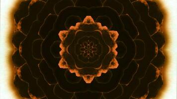 abstrakt Kaleidoskop Hintergrund. Animation. glühend Linien Erstellen symmetrisch Kaleidoskop Struktur. video