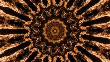 kaleidoskopisch Muster suchen mögen Sonne mit Verbreitung Strahlen. Animation. symmetrisch Muster mit Energie Fluss. video