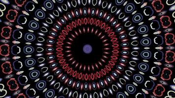 Abstract blinking spreading circle shapes. Animation. Effect of mandala, hypnotic radial rings background. video