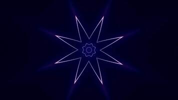 Geometric floral pattern with flashing movements. Animation. Cyber pattern with geometric lines on black background. Moving geometric pattern with hypnotic effect on black background video
