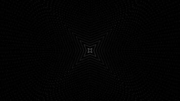 3d space effect with pattern of dots. Animation. Hypnotic effect of immersion in animation with pattern of dots. Movement in flow of pattern of dots on black background video