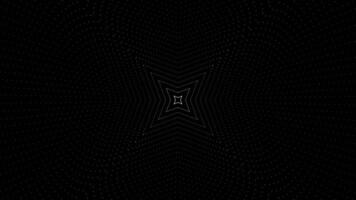 3d space effect with pattern of dots. Animation. Hypnotic effect of immersion in animation with pattern of dots. Movement in flow of pattern of dots on black background video