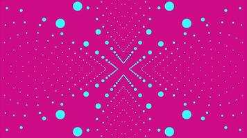 Animation of moving dots in tunnel effect pattern. Animation. Dots move in stream towards center in 3D space. Immersion in pattern of dots in flow of 3D space video