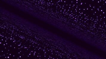 portal till cyberrymden med prickar på svart bakgrund. animation. rumslig perspektiv med rör på sig lysande prickar på svart bakgrund. linjär portal i matris med väggar av prickar video