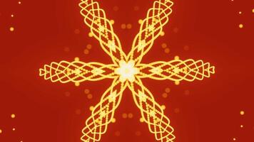 Moving pattern with star and geometric lines. Design. Festive animation with moving pattern and star. Luminous patterned lines move and change on festive background video