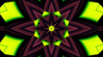 Moving pattern with pulsating shapes. Design. Star pattern with geometric shapes and psychedelic effect. Psychedelic pulsation of geometric pattern center video