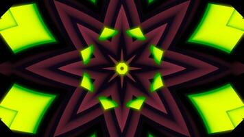 Moving pattern with pulsating shapes. Design. Star pattern with geometric shapes and psychedelic effect. Psychedelic pulsation of geometric pattern center video