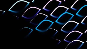 comovente luminoso linhas com reflexão dentro Sombrio espaço. Projeto. lindo luminoso linhas crio padronizar com reflexão. linhas com reflexão dentro Formato do gotas mover dentro Sombrio espaço video