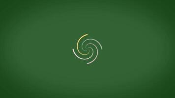 Spiral glowing effect abstract circular color trails, abstract. Green background. Colored spiral with woven lines in the shape of a circle video