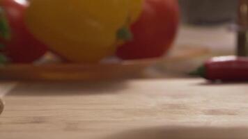 Close-up - Beautiful Onion Rings Falling While Cooking In A Restaurant Kitchen. Scene. Slices of onion close-up video