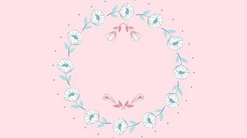 Opening Of The Blue Flowers. Looped. Animation. Flowers. Pink Background video