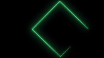 Neon Square Loop Background. Abstract background with neon squares. Seamless loop. Green squares video