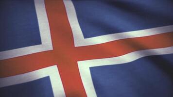 IJsland vlag. achtergrond naadloos looping animatie. IJsland land vlag animatie golvend in de bries video