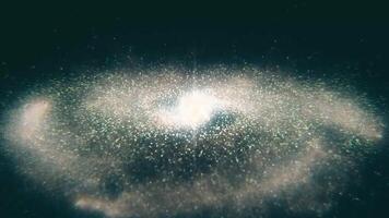 Galaxy in Deep Space. Spiral galaxy, animation of Milky Way. Flying through star fields and nebulas in space, revealing a spinning spiral galaxy video