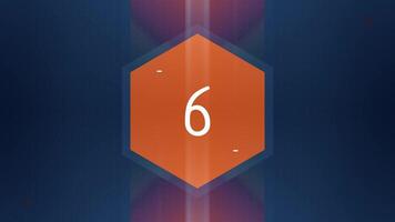 The number 6 appears and has glow and light streaks. Numbers Animation video