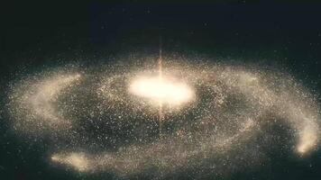 Galaxy in Deep Space. Spiral galaxy, animation of Milky Way. Flying through star fields and nebulas in space, revealing a spinning spiral galaxy video