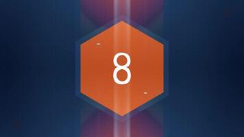 The number 8 appears and has glow and light streaks. Numbers Animation video