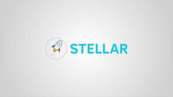 Stellar lumens crypto currency animation. Stellar digital currency. Stellar lumens XLM icon on textured animation video