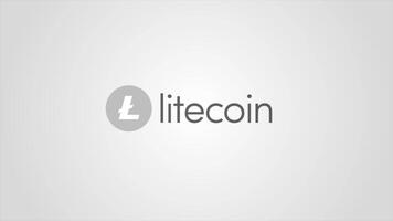 Litecoin digital internet currency for a global payment network based on decentralized block chain technology. Abstract animation of Litecoin LTC digital currency symbol. Digital cryptocurrency video