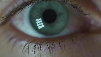 Man's Eyes Close-up. Video. Close-up of man's eye, nervous movement. Pupil looks around video
