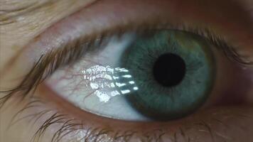 Man's Eyes Close-up. Video. Close-up of man's eye, nervous movement. Pupil looks around video