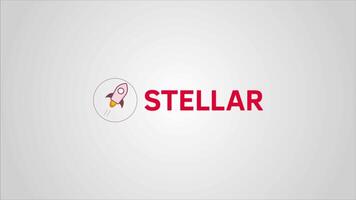 Stellar lumens crypto currency animation. Stellar digital currency. Stellar lumens XLM icon on textured animation video