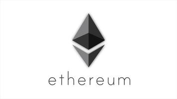 Abstract animation of ethereum currency sign. Ethereum cryptocurrency symbol close-up video