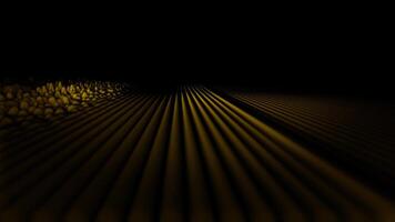 Abstract, yellow, small audio waves on black background. Abstract animation of volume sound vibrations. video