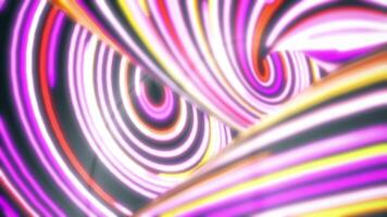 Colorful twisted lines flowing fast, seamless loop. Abstract motion background with narrow lines of neon light. video